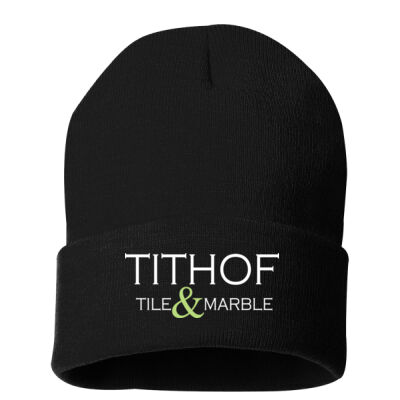 Tithof Embroidered  - 12" Solid Cuffed Beanie Thumbnail