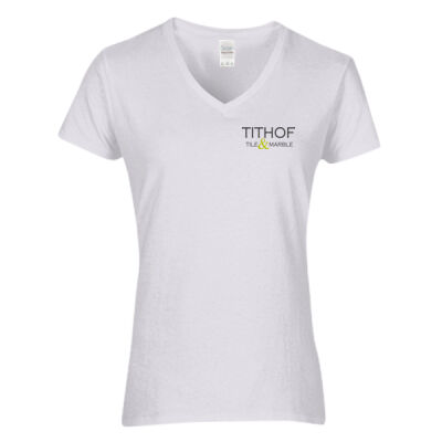 Tithof Tile and Marble - Heavy Cotton™ Women’s V-Neck T-Shirt Thumbnail