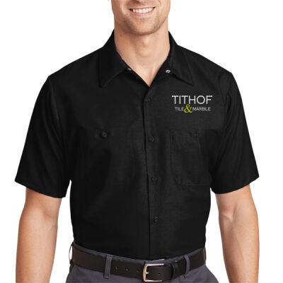 Tithof Tile & Marble - Long Size, Short Sleeve Industrial Work Shirt Thumbnail